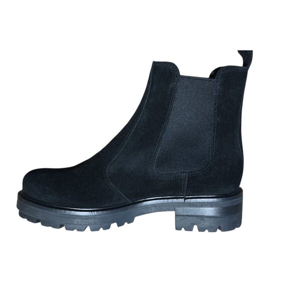 La Canadienne Womens Black Suede Chelsea Boots With Lug Sole Size 7 NWOB - Picture 2 of 9